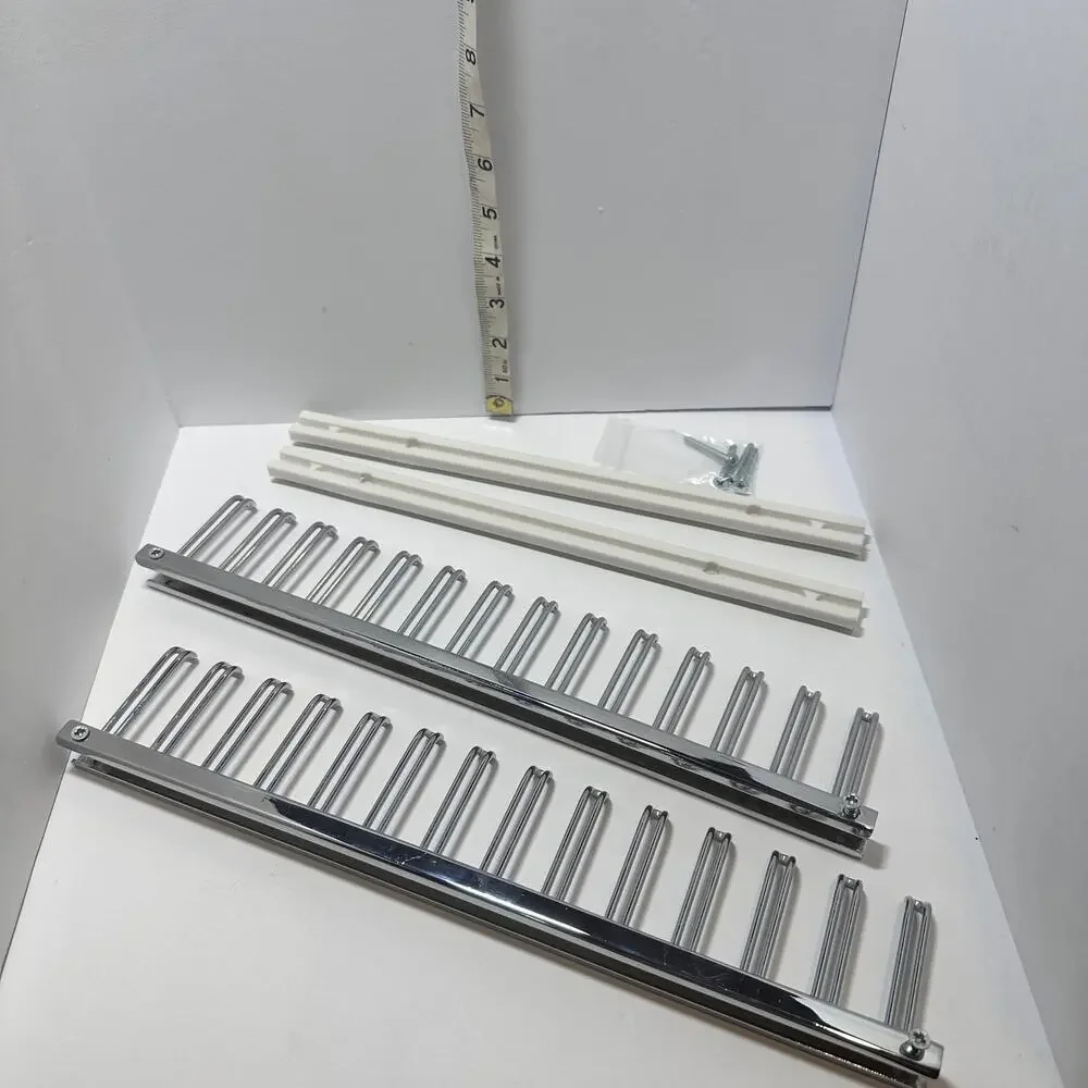 Closet Made Chrome Shiny Silver Tie Belt Scarf Rack Organization Set of 2
